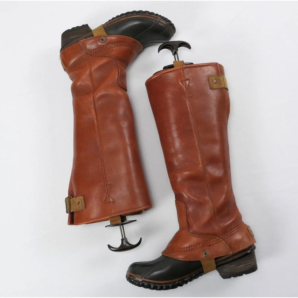 Sorel Leather Slimpack Equestrian Riding Boots Women's sz 6 Cinnamon 15